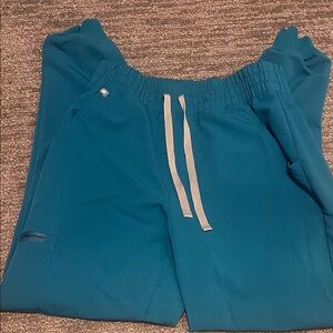 FigsTeal Joggers with Elastic Waistband